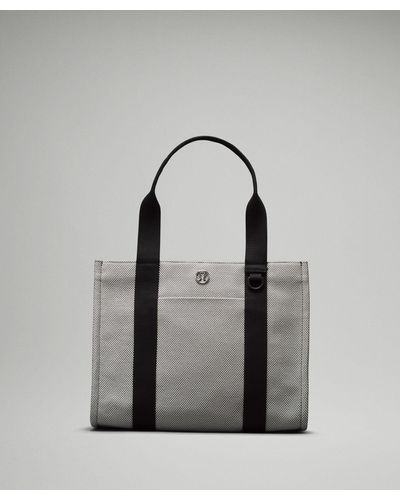 lululemon Two-tone Canvas Tote Bag 10l - Colour Black/grey/white