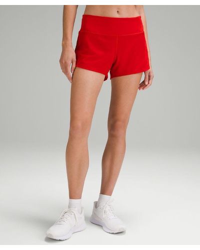 lululemon Speed Up Mid-rise Lined Shorts - 4" - Colour Dark Red/neon/red - Size 0