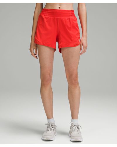 lululemon Hotty Hot High-rise Lined Shorts - 4" - Color Red/bright Red - Size 0
