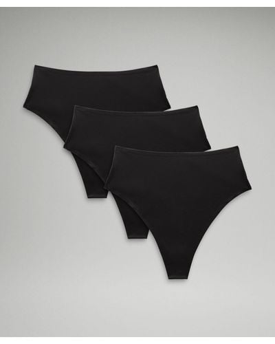 lululemon Wundermost Ultra-soft Nulu High-waist Thong Underwear 3 Pack - Black