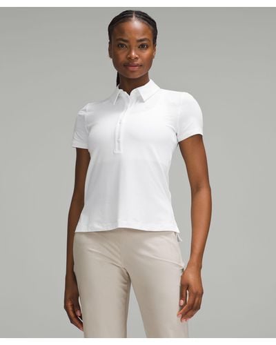 lululemon athletica Quick-dry Short-sleeve Polo Shirt - Color White - Size 14