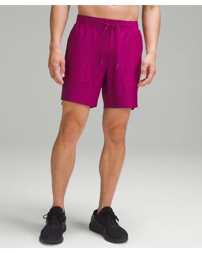 lululemon License To Train Linerless Shorts Pique - 7" - Color Purple - Size L - Pink