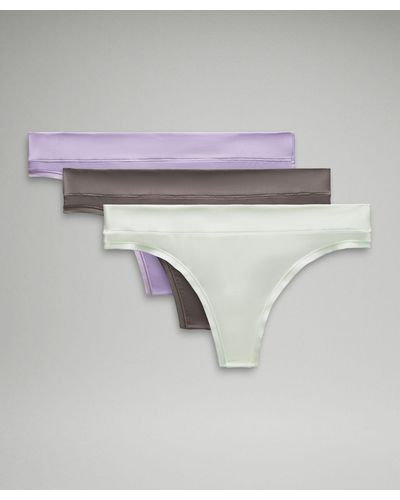 lululemon athletica Underease Mid-rise Thong Underwear 3 Pack - Colour Green/purple/brown - Size 2xl - Multicolour