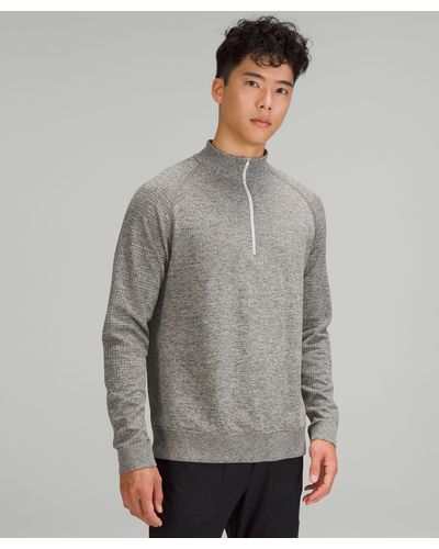 lululemon Engineered Warmth Half Zip Sweatshirt - Color Grey/black - Size L - Gray