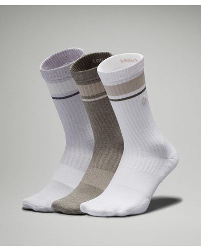 lululemon Daily Stride Ribbed Comfort Crew Socks 3 Pack - Gray