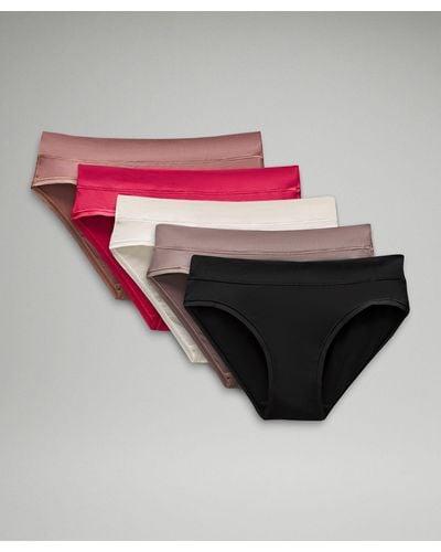 lululemon Underease Mid-rise Bikini Underwear 5 Pack - Pink