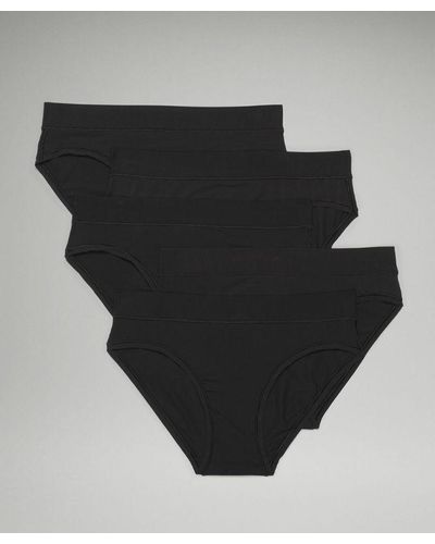 lululemon Underease Mid-rise Bikini Underwear 5 Pack - Black