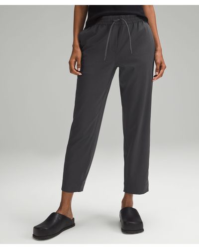 lululemon Tapered-leg Mid-rise Trousers 7/8 Length Luxtreme - Black