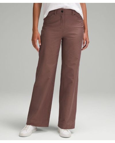 lululemon – City Sleek 5 Pocket High-Rise Wide-Leg Trousers Light Utilitech – Colour Burgundy/ – - Brown