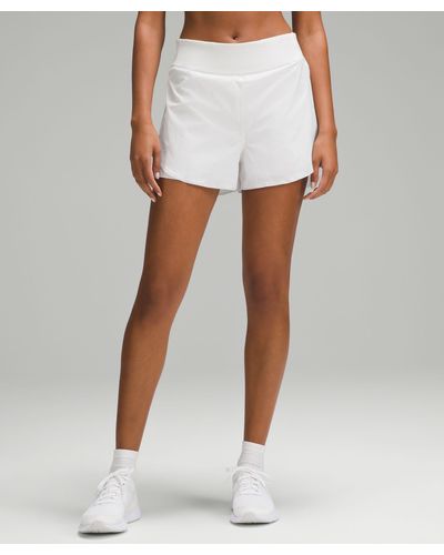 lululemon Fast And Free 2-in-1 High-rise Shorts 3" Reflective - White