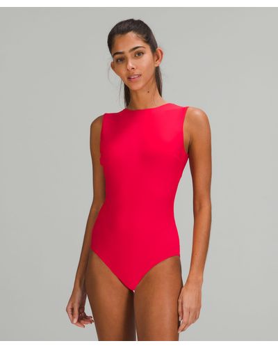 lululemon Waterside High-neck One-piece Swimsuit Medium Bum Coverage - Red