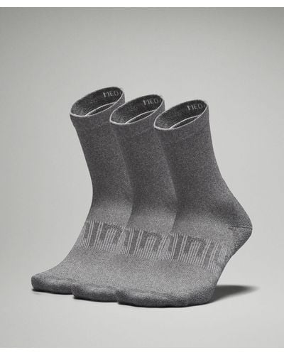 lululemon Power Stride Crew Socks 3 Pack - Gray