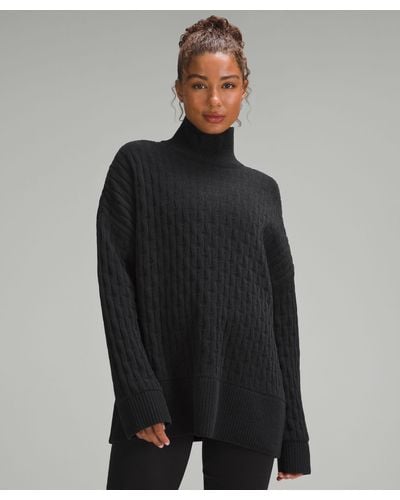 lululemon Cable-knit Relaxed-fit Jumper - Black