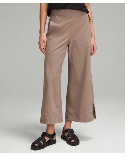 lululemon Stretch Woven High-rise Wide-leg Cropped Trousers - Brown