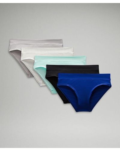 lululemon Underease Mid-rise Bikini Underwear 5 Pack - Blue