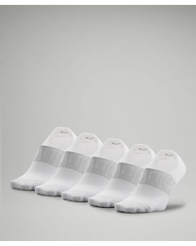lululemon Power Stride No-show Socks With Active Grip 5 Pack - Color White - Size M