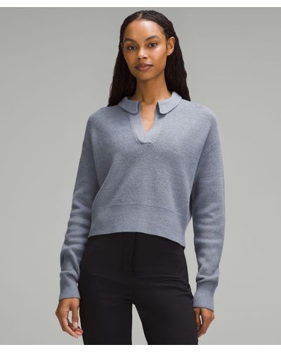 lululemon Collared Merino Wool-blend Sweater - Gray
