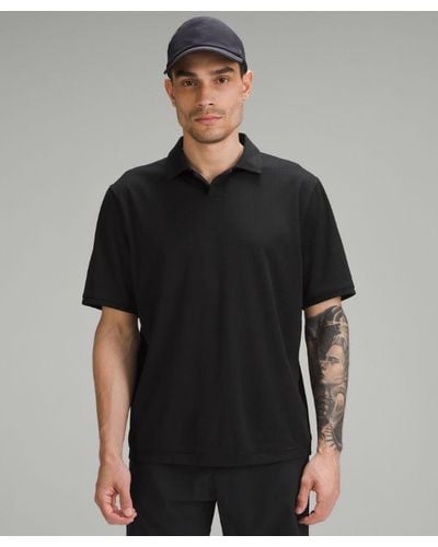 lululemon – Textured Mesh Short-Sleeve Polo Shirt – – - Black