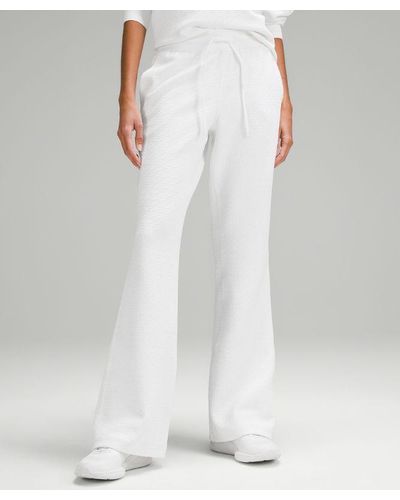 lululemon Textured High-rise Flared Track Trousers - 32" - Colour White - Size 0