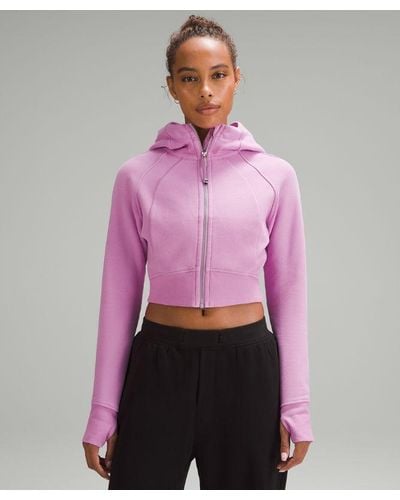 lululemon Scuba Full-zip Cropped Hoodie - Colour Pink - Size 10 - Purple