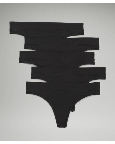 lululemon Underease Mid-rise Thong Underwear 5 Pack - Colour Black - Size 2xl