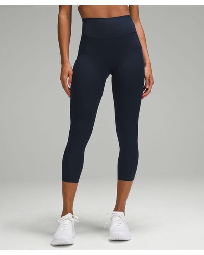 lululemon Fast And Free High-rise Crop Pants Pockets - 23" - Color Blue - Size 0