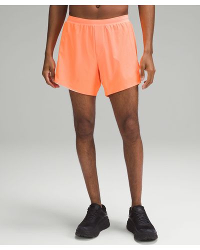 lululemon Fast And Free Lined Shorts - 6" - Color Orange/neon - Size 2xl
