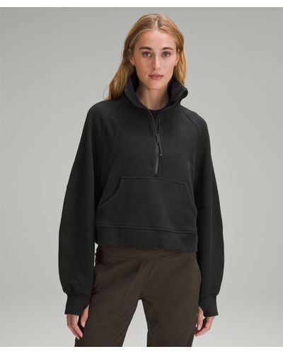 lululemon Scuba Oversized Funnel-neck Half Zip Sweatshirt - Color Black - Size M/l - Gray