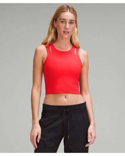 lululemon Cut-out Knit Tank Top - Red