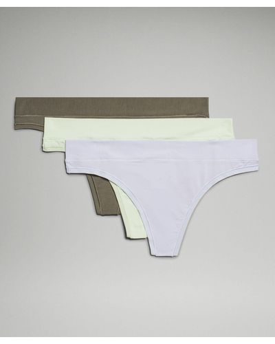 lululemon Underease Mid-rise Thong Underwear 3 Pack - White