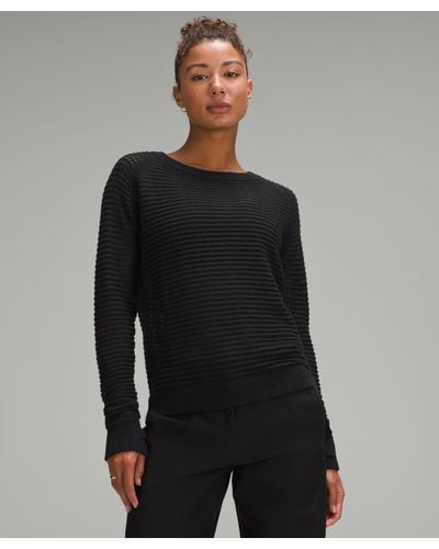 lululemon Pointelle-knit Cotton Sweater - Black