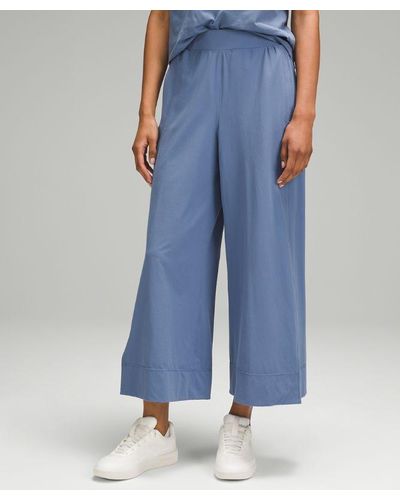 lululemon Stretch Woven High-rise Wide-leg Cropped Trousers - Blue