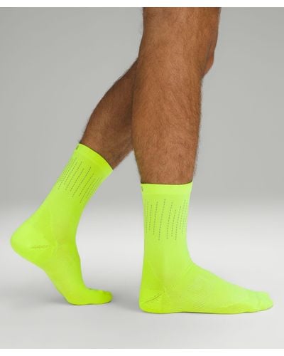 lululemon Power Stride Crew Socks Reflective - Color Yellow/neon - Size M