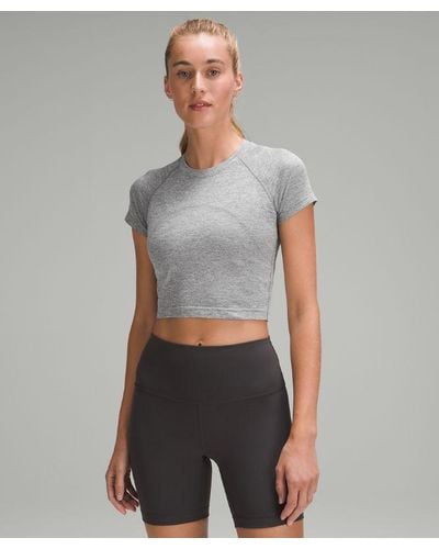 lululemon Swiftly Tech Cropped Short-sleeve Shirt 2.0 - Grey