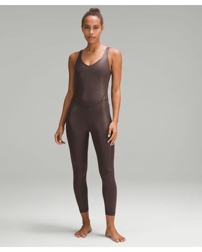 lululemon Align Ribbed Bodysuit Shine - 25" - Colour Brown - Size 14 - Grey