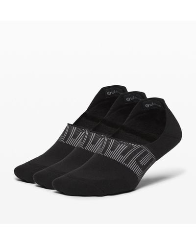 lululemon Power Stride No-show Socks With Active Grip 3 Pack - Color Black - Size L