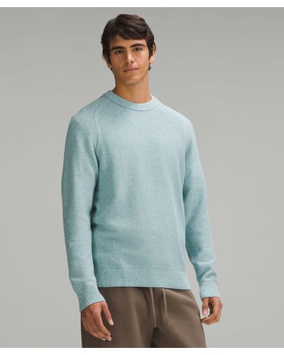 lululemon Textured Knit Crewneck Sweater - Color Blue - Size L