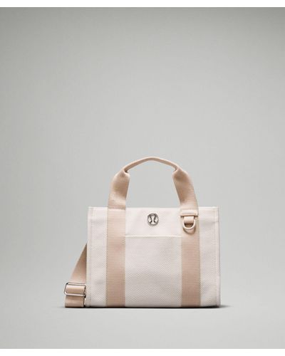 lululemon Two-tone Canvas Tote Bag Mini 4.5l - Colour White - Natural