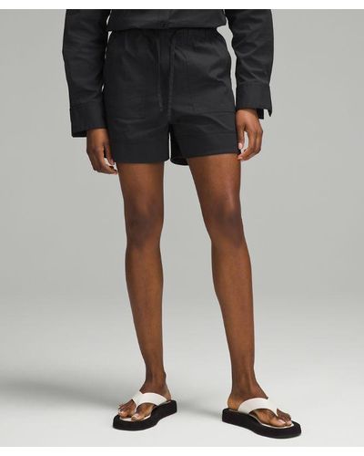 lululemon – Poplin High-Rise Shorts – Cotton-Blend – 4" – – - Black