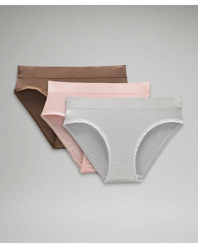 lululemon Underease Mid-rise Bikini Underwear 3 Pack - Gray