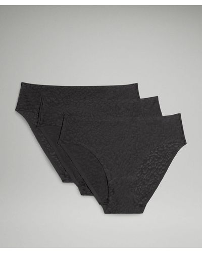 lululemon Invisiwear Mid-rise Bikini Underwear Performance Lace 3 Pack - Color Black - Size 2xl