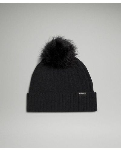lululemon – Cable Knit Pom Beanie Hat – - Black