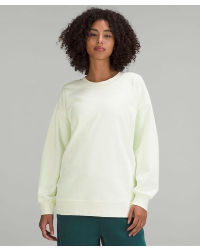 lululemon Perfectly Oversized Crew Sweatshirt - Colour Yellow/green/pastel - Size 12 - White