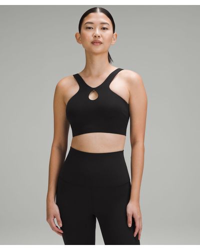 lululemon Smoothcover Front Cut-out Yoga Sports Bra Light Support - Black