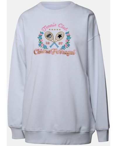 Chiara Ferragni See You Cotton Sweatshirt in Gray | Lyst