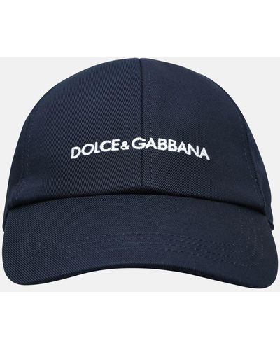 Dolce & Gabbana Black Cotton Hat - Blue