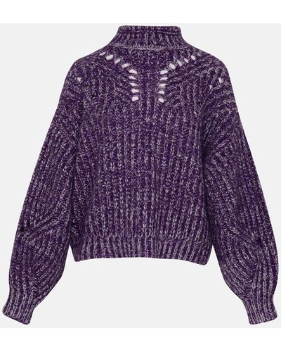 Isabel Marant Jarren Blend Mohair Viola Turtleneck Sweater - Purple