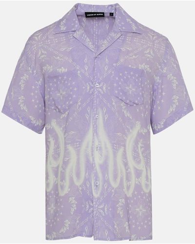Vision Of Super Lilac Viscose Bandana Shirt - Purple