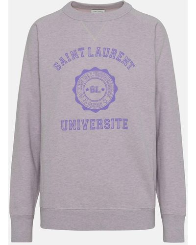 Saint Laurent Lilac Cotton Université Sweatshirt - Purple