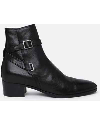 Saint Laurent 'dorian' Calf Ankle Boots - Black